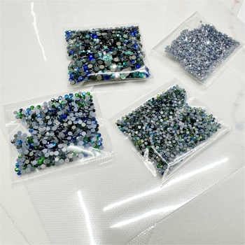 Bügel Kristall- und Plättchen, Mix+ Zubehör- 6000 Elemente, BL/GRÜ